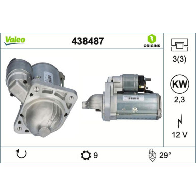 438487 Starter VALEO ORIGINS - NEW O.E. TECHNOLOGIE