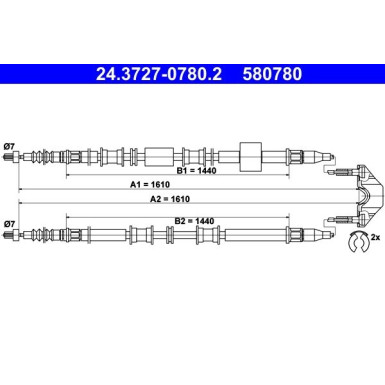 24.3727-0780.2 Seilzug, Feststellbremse