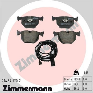 21487.170.2 Bremsbelagsatz, Scheibenbremse