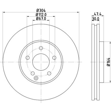 Hella | Bremsscheibe | 8DD 355 128-641