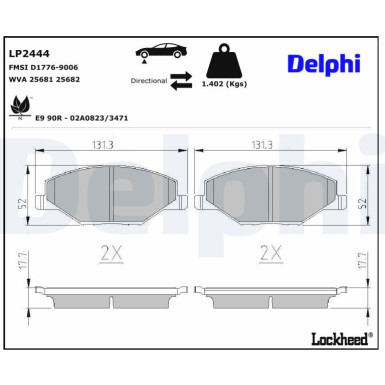 LP2444 Bremsbelagsatz, Scheibenbremse