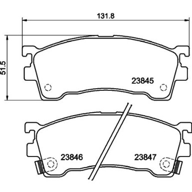 Hella | Bremsbelagsatz, Scheibenbremse | 8DB 355 006-621