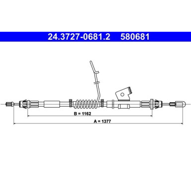 ATE | Seilzug, Feststellbremse | 24.3727-0681.2