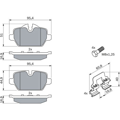 0 986 494 269 Bremsbelagsatz, Scheibenbremse