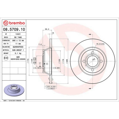 Brembo Bremsscheibe PRIME LINE 08.5709.10