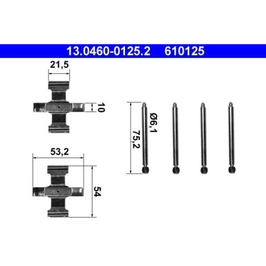 13.0460-0125.2 Zubehörsatz, Scheibenbremsbelag