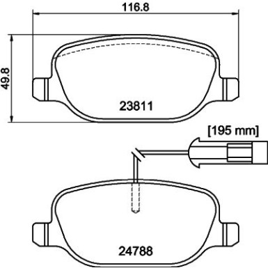 Hella | Bremsbelagsatz, Scheibenbremse | 8DB 355 015-571