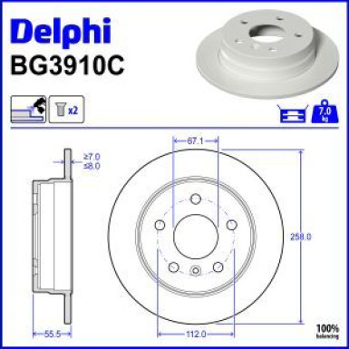 Delphi Bremsscheibe BG3910C Delphi Bremsscheibe BG3910C