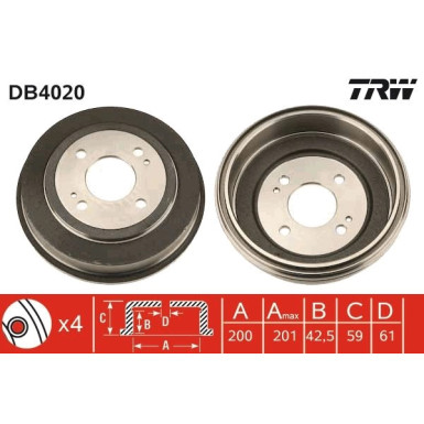 TRW | Bremstrommel | DB4020