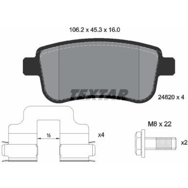 2482002 Bremsbelagsatz, Scheibenbremse Q+