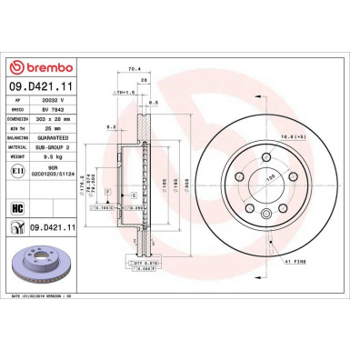 Brembo | Bremsscheibe | 09.D421.11