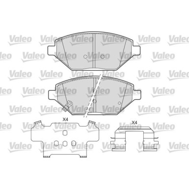 Valeo | Bremsbelagsatz, Scheibenbremse | 601686