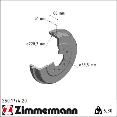 Zimmermann Bremstrommel Coat Z 250.1774.20