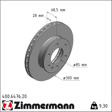 Zimmermann Bremsscheibe Coat Z 400.6476.20