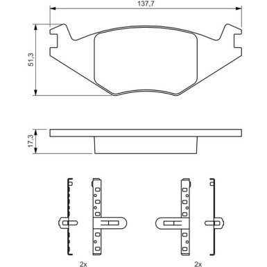 BOSCH Bremsbelagsatz, Scheibenbremse 0 986 468 890