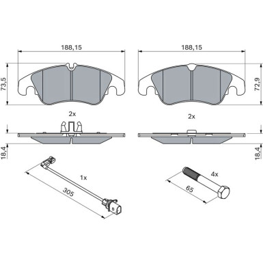 0 986 494 259 Bremsbelagsatz, Scheibenbremse