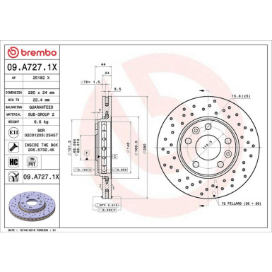 Brembo Bremsscheibe XTRA LINE - Xtra 09.A727.1X
