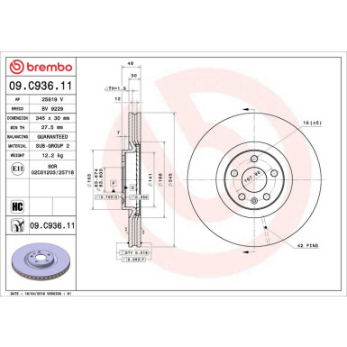 Brembo | Bremsscheibe | 09.C936.11