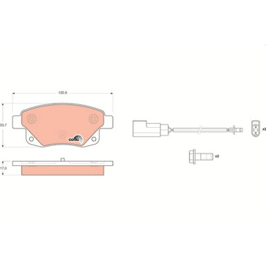 TRW Bremsbelagsatz, Scheibenbremse COTEC GDB1725