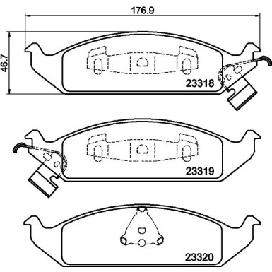 8DB 355 013-281 Bremsbelagsatz, Scheibenbremse