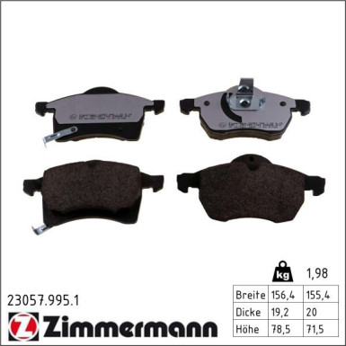 Zimmermann Bremsbelagsatz, Scheibenbremse rd:z 23057.995.1