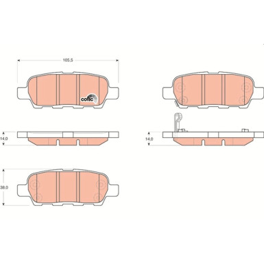 TRW Bremsbelagsatz, Scheibenbremse COTEC GDB3294