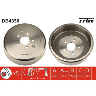 TRW | Bremstrommel | DB4356