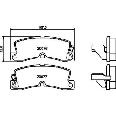 Hella | Bremsbelagsatz, Scheibenbremse | 8DB 355 005-691