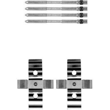 Hella | Zubehörsatz, Scheibenbremsbelag | 8DZ 355 205-261