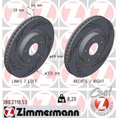 Zimmermann Bremsscheibe BLACK Z 380.2118.53