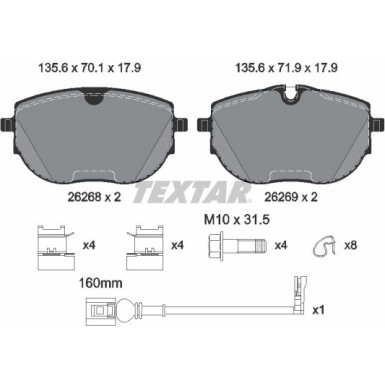 Textar Bremsbelagsatz, Scheibenbremse Q+ 2626801