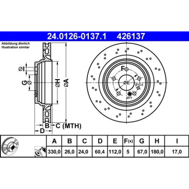 ATE | Bremsscheibe | 24.0126-0137.1
