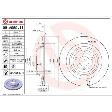 Brembo | Bremsscheibe | 09.A959.11