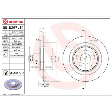 Brembo | Bremsscheibe | 08.N267.11