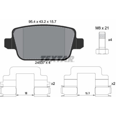 Textar Bremsbelagsatz, Scheibenbremse Q+ 2453703