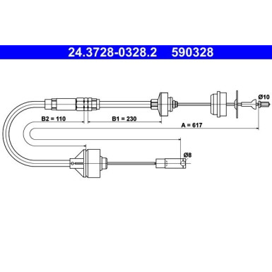 24.3728-0328.2 Seilzug, Kupplungsbetätigung