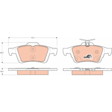 GDB1938 Bremsbelagsatz, Scheibenbremse COTEC