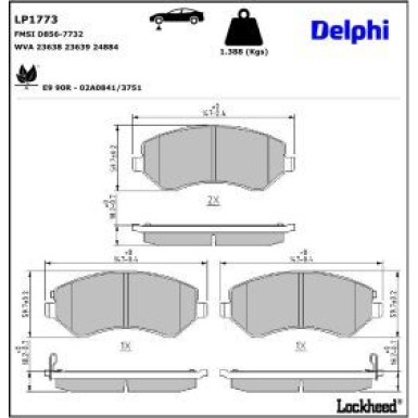 Delphi Bremsbelagsatz, Scheibenbremse LP1773