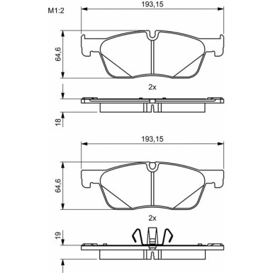 0 986 494 831 Bremsbelagsatz, Scheibenbremse