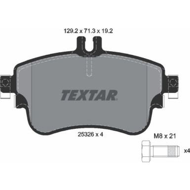 Textar | Bremsbelagsatz, Scheibenbremse | 2532601