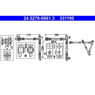 ATE | Bremsschlauch | 24.5278-0661.3