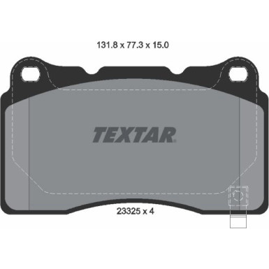 Textar | Bremsbelagsatz, Scheibenbremse | 2332501