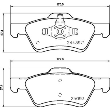 Hella | Bremsbelagsatz, Scheibenbremse | 8DB 355 014-961