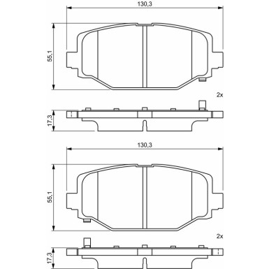 BOSCH Bremsbelagsatz, Scheibenbremse 0 986 494 767
