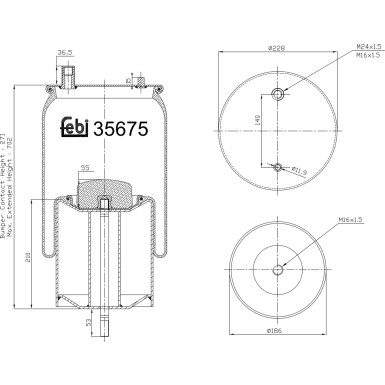 FEBI BILSTEIN 35675 Federbalg, Luftfederung FEBI BILSTEIN 35675 Federbalg, Luftfederung