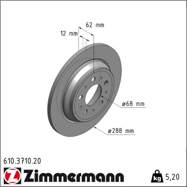 Zimmermann Bremsscheibe Coat Z 610.3710.20