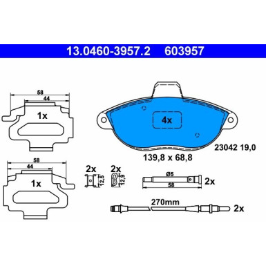 13.0460-3957.2 Bremsbelagsatz, Scheibenbremse