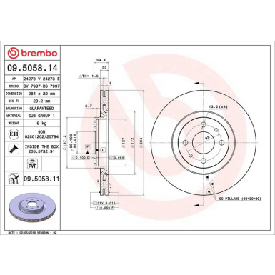Brembo Bremsscheibe PRIME LINE - UV Coated 09.5058.11