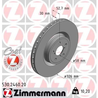 Zimmermann | Bremsscheibe | 530.2460.20
