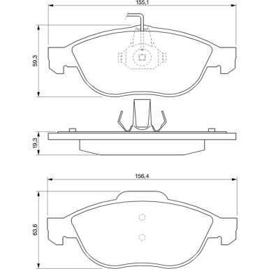 BOSCH Bremsbelagsatz, Scheibenbremse 0 986 424 507